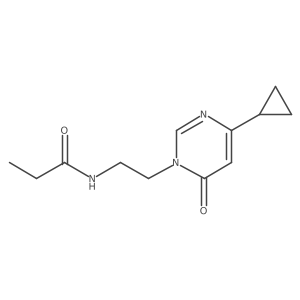 N-(2-(4-cyclopropyl-6-oxopyrimidin-1(6H)-yl)ethyl)propionamide结构式