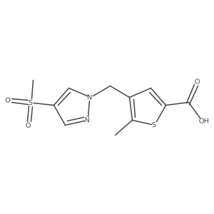 4-[(4-methanesulfonyl-1H-pyrazol-1-yl)methyl]-5-methylthiophene-2-carboxylic acid结构式