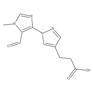 3-[1-(5-formyl-1-methyl-1H-imidazol-4-yl)-1H-pyrazol-4-yl]propanoic acid Structure