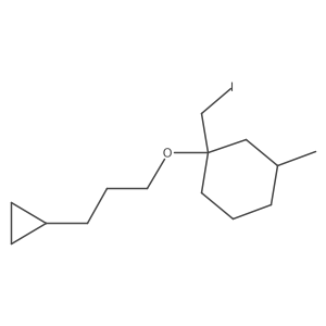 1-(3-Cyclopropylpropoxy)-1-(iodomethyl)-3-methylcyclohexane结构式