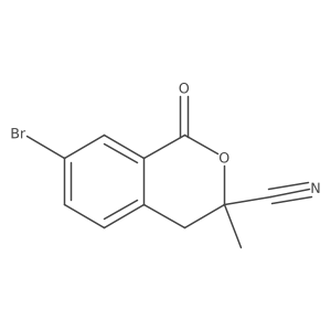 7-bromo-3-methyl-1-oxo-3,4-dihydro-1H-2-benzopyran-3-carbonitrile Structure
