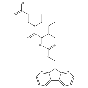 3-[(2S,3S)-N-ethyl-2-({[(9H-fluoren-9-yl)methoxy]carbonyl}amino)-3-methylpentanamido]propanoic acid结构式