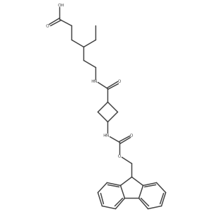 4-ethyl-6-{[3-({[(9H-fluoren-9-yl)methoxy]carbonyl}amino)cyclobutyl]formamido}hexanoic acid结构式