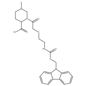 1-{2-[2-({[(9H-fluoren-9-yl)methoxy]carbonyl}amino)ethoxy]acetyl}-5-methylpiperidine-2-carboxylic acid Structure