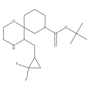 Tert-butyl 5-[(2,2-difluorocyclopropyl)methyl]-1-oxa-4,8-diazaspiro[5.5]undecane-8-carboxylate Structure