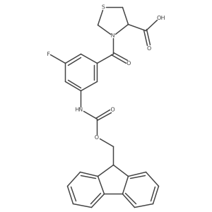 3-[3-({[(9H-fluoren-9-yl)methoxy]carbonyl}amino)-5-fluorobenzoyl]-1,3-thiazolidine-4-carboxylic acid Structure