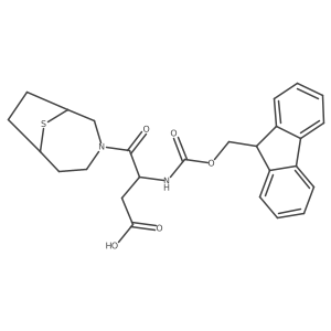 3-({[(9H-fluoren-9-yl)methoxy]carbonyl}amino)-4-oxo-4-{9-thia-3-azabicyclo[4.2.1]nonan-3-yl}butanoic acid结构式