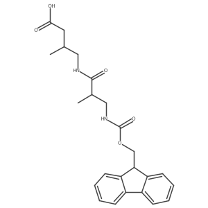 4-[3-({[(9H-fluoren-9-yl)methoxy]carbonyl}amino)-2-methylpropanamido]-3-methylbutanoic acid Structure