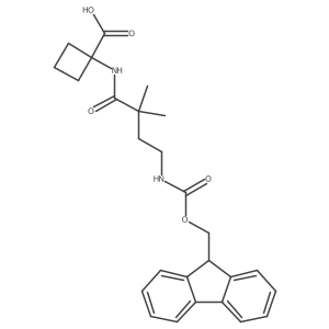 1-[4-({[(9H-fluoren-9-yl)methoxy]carbonyl}amino)-2,2-dimethylbutanamido]cyclobutane-1-carboxylic acid Structure