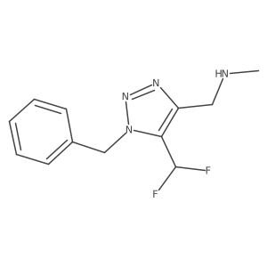 {[1-benzyl-5-(difluoromethyl)-1H-1,2,3-triazol-4-yl]methyl}(methyl)amine结构式