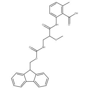 2-[3-({[(9H-fluoren-9-yl)methoxy]carbonyl}amino)-2-methoxypropanamido]-6-methylbenzoic acid结构式