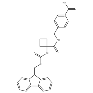 5-({[1-({[(9H-fluoren-9-yl)methoxy]carbonyl}amino)cyclobutyl]formamido}methyl)pyridine-2-carboxylic acid结构式