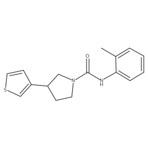 N-(o-tolyl)-3-(3-thienyl)pyrrolidine-1-carboxamide结构式