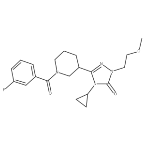 4-cyclopropyl-3-(1-(3-fluorobenzoyl)piperidin-3-yl)-1-(2-methoxyethyl)-1H-1,2,4-triazol-5(4H)-one Structure