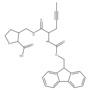 rac-(2R,3R)-3-{[2-({[(9H-fluoren-9-yl)methoxy]carbonyl}amino)hex-4-ynamido]methyl}oxolane-2-carboxylic acid结构式