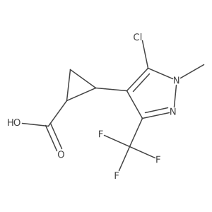 2-[5-chloro-1-methyl-3-(trifluoromethyl)-1H-pyrazol-4-yl]cyclopropane-1-carboxylic acid结构式