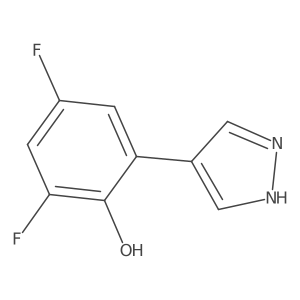 2,4-difluoro-6-(1H-pyrazol-4-yl)phenol结构式