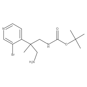 tert-butyl N-[3-amino-2-(3-bromopyridin-4-yl)-2-methylpropyl]carbamate Structure
