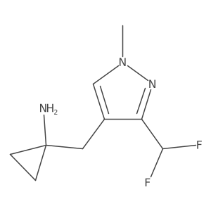 1-{[3-(difluoromethyl)-1-methyl-1H-pyrazol-4-yl]methyl}cyclopropan-1-amine结构式