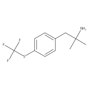 2-Methyl-1-{4-[(trifluoromethyl)sulfanyl]phenyl}propan-2-amine结构式