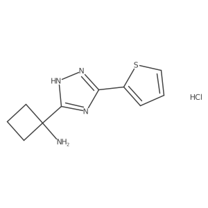 1-(3-Thiophen-2-yl-1H-1,2,4-triazol-5-yl)cyclobutan-1-amine;hydrochloride Structure