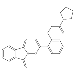 1,3-dioxo-2,3-dihydro-1H-isoindol-2-yl 2-{[2-oxo-2-(pyrrolidin-1-yl)ethyl]sulfanyl}benzoate结构式