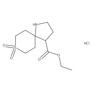 Ethyl 8,8-dioxo-8lambda6-thia-1-azaspiro[4.5]decane-4-carboxylate;hydrochloride Structure