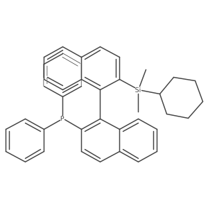 (2'-(Cyclohexyldimethylsilyl)-[1,1'-binaphthalen]-2-yl)diphenylphosphane结构式