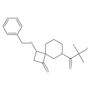 1-Phenylmethoxy-8-(2,2,2-trifluoroacetyl)-8-azaspiro[3.5]nonan-3-one结构式