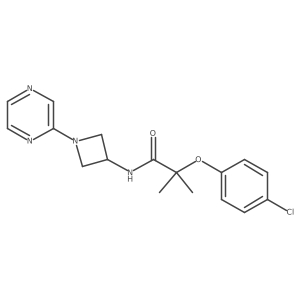2-(4-chlorophenoxy)-2-methyl-N-[1-(pyrazin-2-yl)azetidin-3-yl]propanamide结构式
