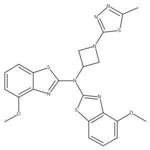 4-methoxy-N-(4-methoxy-1,3-benzothiazol-2-yl)-N-[1-(5-methyl-1,3,4-thiadiazol-2-yl)azetidin-3-yl]-1,3-benzothiazol-2-amine Structure