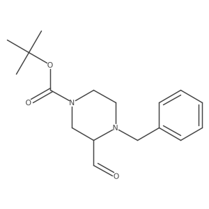 Tert-butyl (S)-4-benzyl-3-formylpiperazine-1-carboxylate结构式