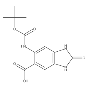 6-{[(tert-butoxy)carbonyl]amino}-2-oxo-2,3-dihydro-1H-1,3-benzodiazole-5-carboxylic acid结构式
