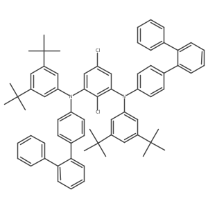 CC(C)(C)c1cc(N(c2ccc(-c3ccccc3-c3ccccc3)cc2)c2cc(Cl)cc(N(c3ccc(-c4ccccc4-c4ccccc4)cc3)c3cc(C(C)(C)C)cc(C(C)(C)C)c3)c2Cl)cc(C(C)(C)C)c1结构式