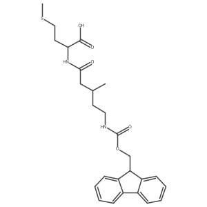(2S)-2-[5-({[(9H-fluoren-9-yl)methoxy]carbonyl}amino)-3-methylpentanamido]-4-(methylsulfanyl)butanoic acid Structure