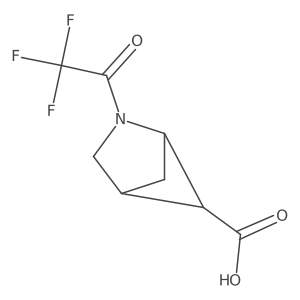rac-(1R,4S,5R)-2-(2,2,2-trifluoroacetyl)-2-azabicyclo[2.1.1]hexane-5-carboxylic acid结构式