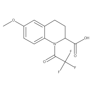 6-methoxy-1-(2,2,2-trifluoroacetyl)-3,4-dihydro-2H-quinoline-2-carboxylic acid结构式
