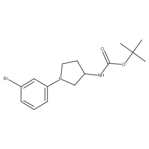 tert-butyl N-[1-(3-bromophenyl)pyrrolidin-3-yl]carbamate Structure