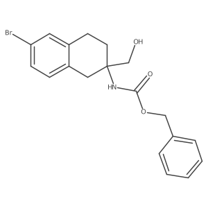 benzyl N-[6-bromo-2-(hydroxymethyl)-1,2,3,4-tetrahydronaphthalen-2-yl]carbamate结构式
