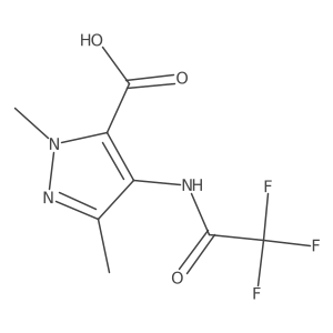 1,3-dimethyl-4-(2,2,2-trifluoroacetamido)-1H-pyrazole-5-carboxylic acid结构式