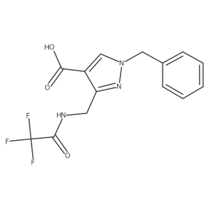 1-benzyl-3-[(2,2,2-trifluoroacetamido)methyl]-1H-pyrazole-4-carboxylic acid Structure