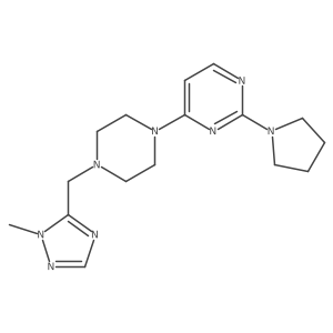 4-{4-[(1-methyl-1H-1,2,4-triazol-5-yl)methyl]piperazin-1-yl}-2-(pyrrolidin-1-yl)pyrimidine结构式