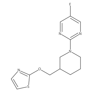 5-Fluoro-2-{3-[(1,3-thiazol-2-yloxy)methyl]piperidin-1-yl}pyrimidine结构式