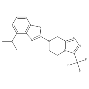 4-(propan-2-yl)-2-[3-(trifluoromethyl)-5H,6H,7H,8H-[1,2,4]triazolo[4,3-a]pyrazin-7-yl]-1,3-benzothiazole Structure