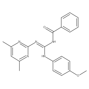 N-[(E)-[(4,6-Dimethylpyrimidin-2-YL)amino][(4-methoxyphenyl)amino]methylidene]benzamide结构式