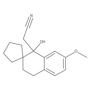 2-(1'-Hydroxy-7'-methoxy-3',4'-dihydro-1'H-spiro[cyclopentane-1,2'-naphthalen]-1'-yl)acetonitrile结构式