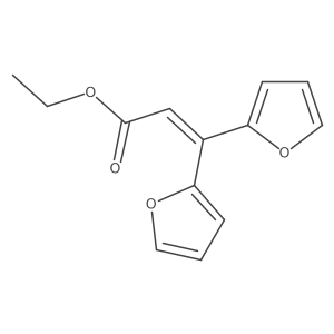 3,3-Bis-(2-furanyl)-acrylic acid ethyl ester结构式
