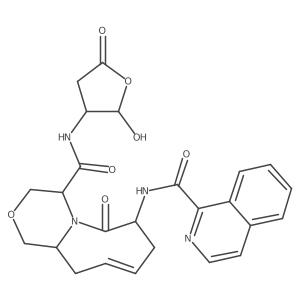 (4S,7S,11aS)-N-((3S)-2-hydroxy-5-oxo-tetrahydrofuran-3-yl)-7-(isoquinoline-1-carboxamido)-6-oxo-1,3,4,6,7,8,11,11a-octahydro-[1,4]oxazino[4,3-a]azocine-4-carboxamide Structure