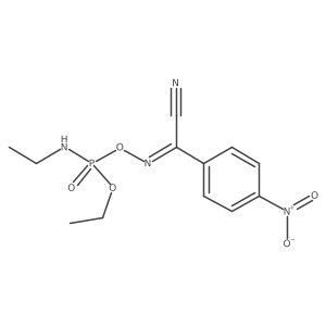 (1E)-1-Cyano-4-(ethylamino)-1-(4-nitrophenyl)-3,5-dioxa-2-aza-4-phosphoniahept-1-en-4-olate结构式