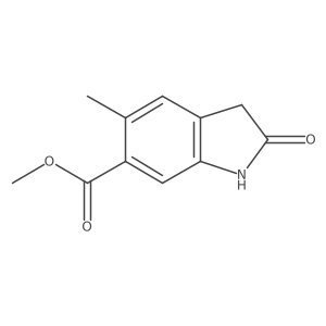 1H-Indole-6-carboxylic acid, 2,3-dihydro-5-methyl-2-oxo-, methyl ester结构式